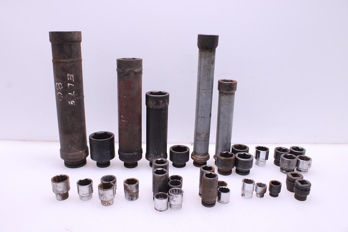 Usado Lote Llaves de Vaso 80mm a 22mm - 35 Unidades