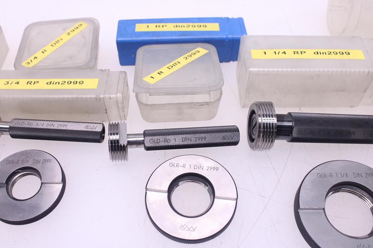 Usado Lote Calibre Anillo de Rosca + Tapón de Rosca DIN 2999