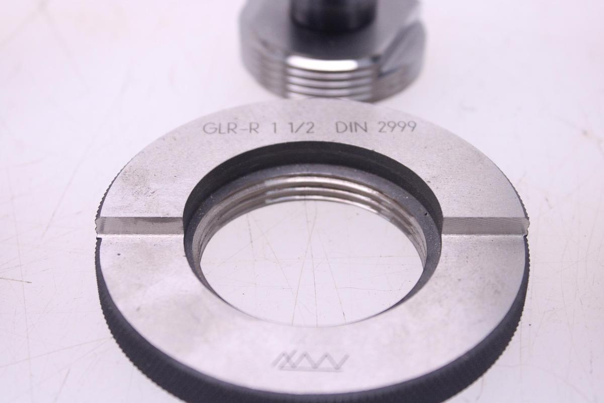 Usado Lote Calibre Anillo de Rosca + Tapón de Rosca DIN 2999