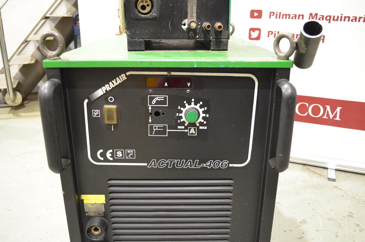 Usado Maquina soldar mig Praxair ACTUAL-406 con devanadera
