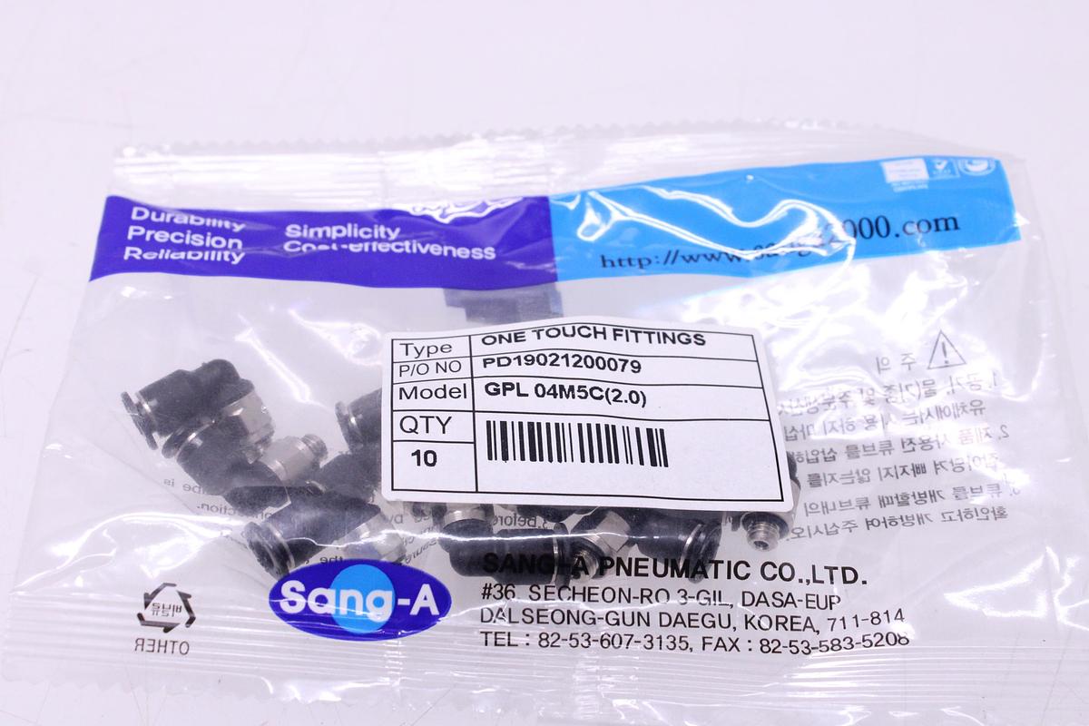 Usado Racores Codo Macho M4 + Rosca M5 - 20 Unidades Sang-A GPL 04M5C