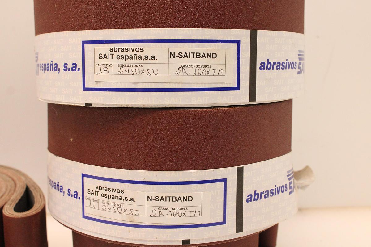 Usado Lote Abrasivos SAIT N-SAITBRAND 2450x100 mm - 6 Paquetes