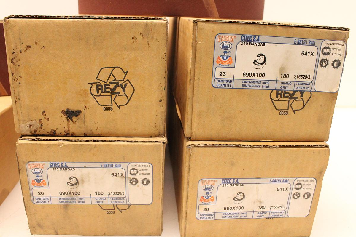 Usado Lote Bandas Abrasivas STARCKE ERSTA 690x100 mm Grano 180/220