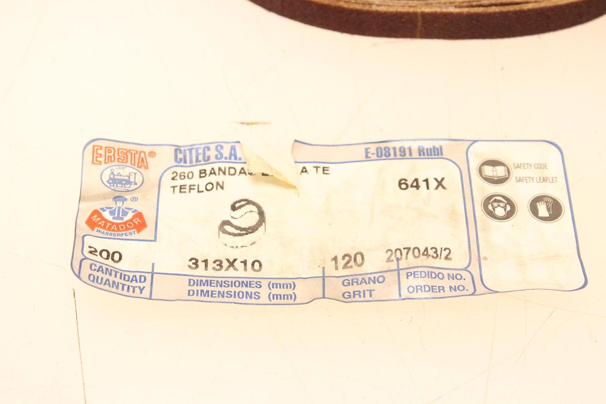 Usado Lote Cintas Abrasivas ERSTA 313x10mm Grano 120