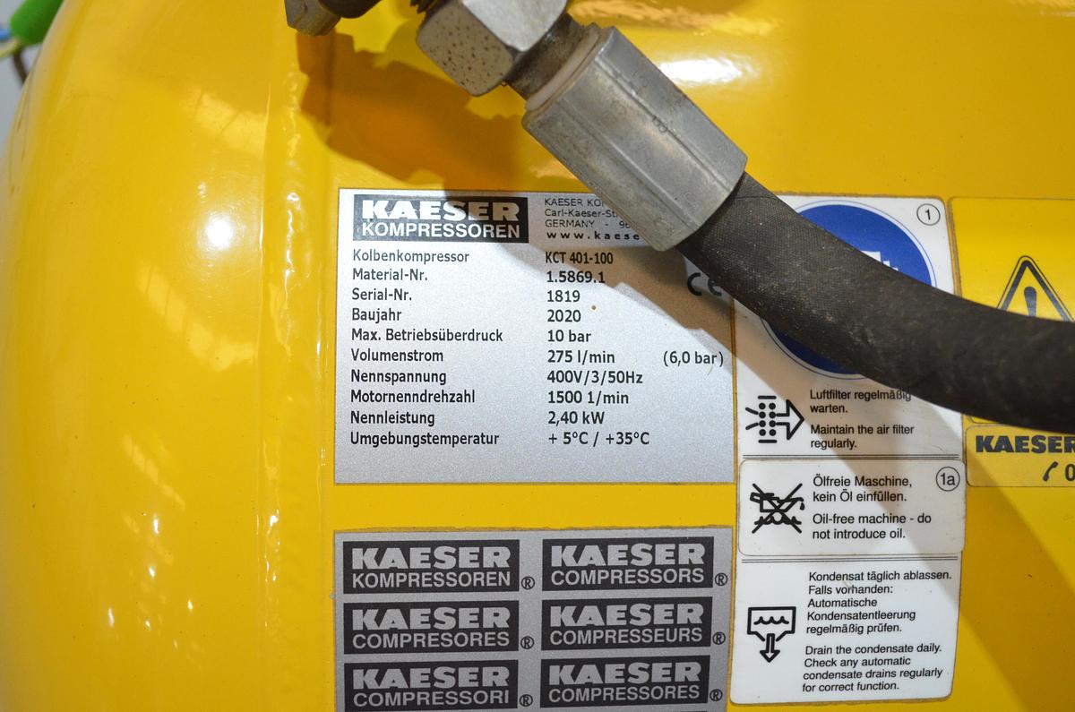 Usado Compresor doble pistón KAESER KCT 401-100 con secador