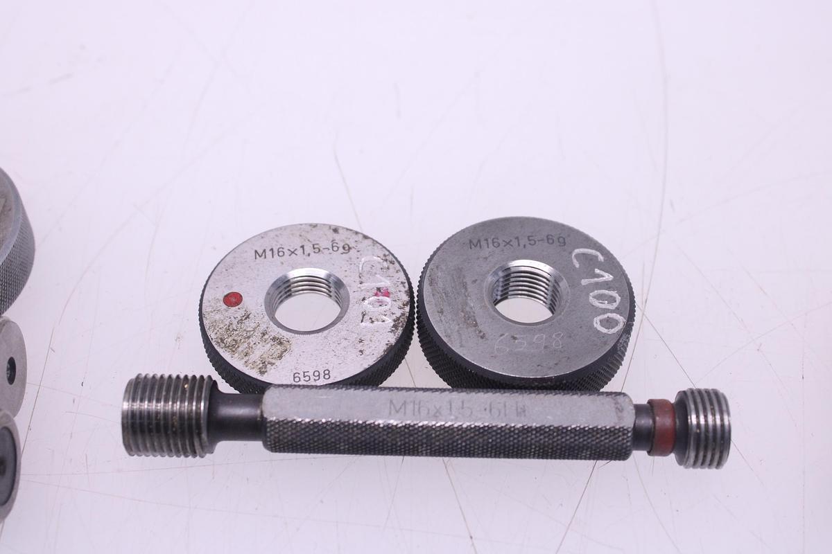 Usado Lote Calibres de Anillo Métrico + Tapones de Rosca GO / NOGO