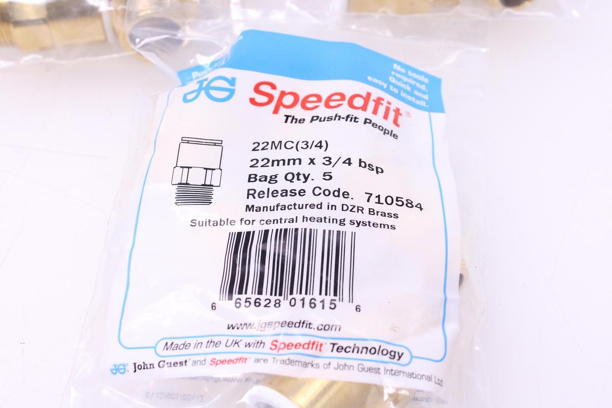 Usado Racores Adaptador M22 + Rosca 3/4" - 15 Unidades John Guest 22MC(3-4)