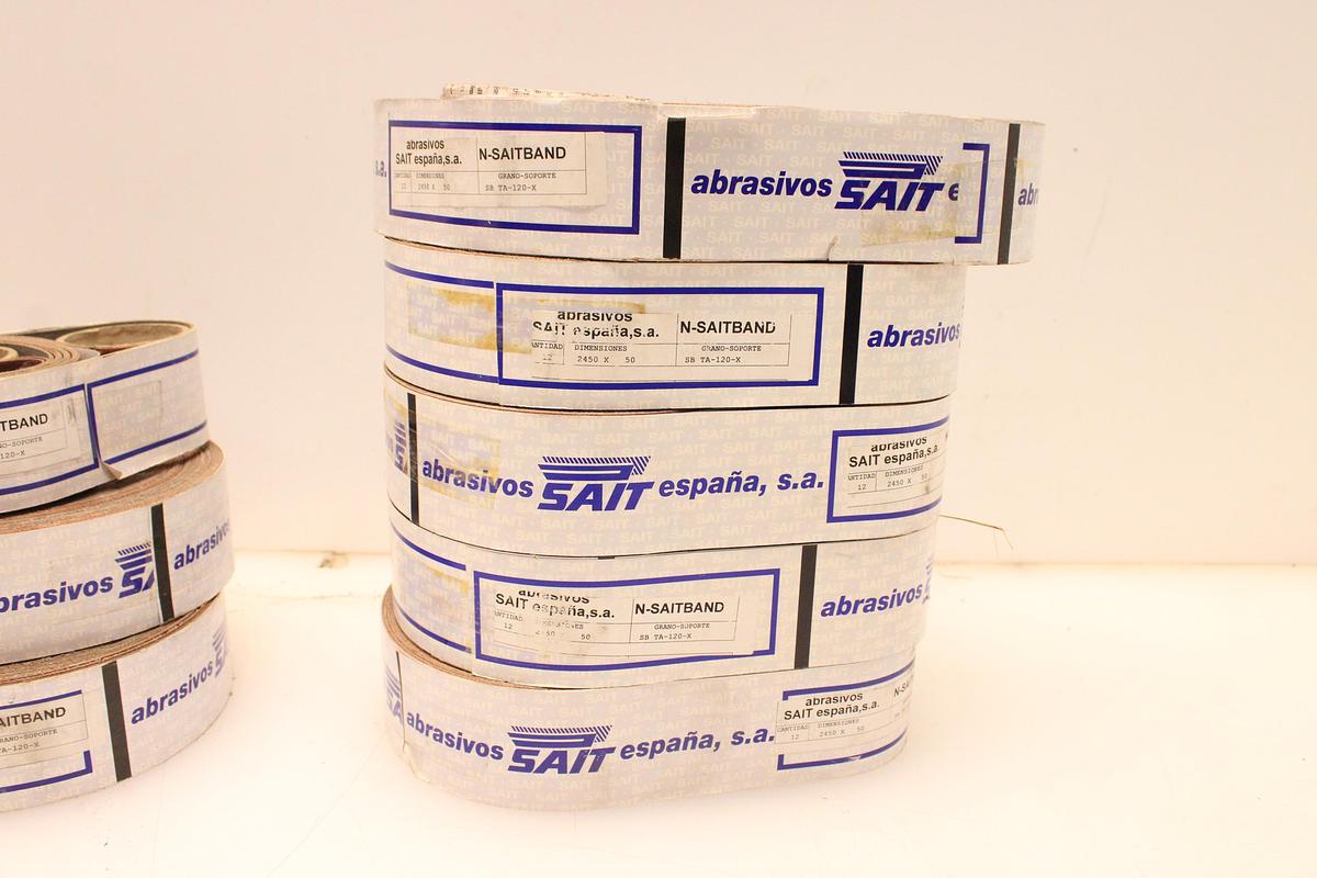 Usado Lote Abrasivos SAIT N-SAITBAND 2450x50 mm - 9 Paquetes