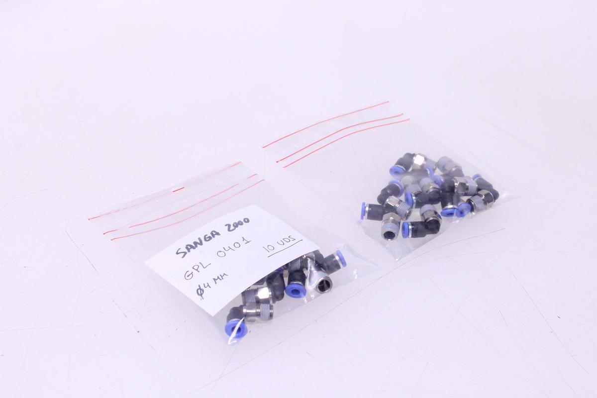 Usado Racores Codo Macho M4 + Rosca 1/8" - 20 Unidades Sang-A GPL 0401