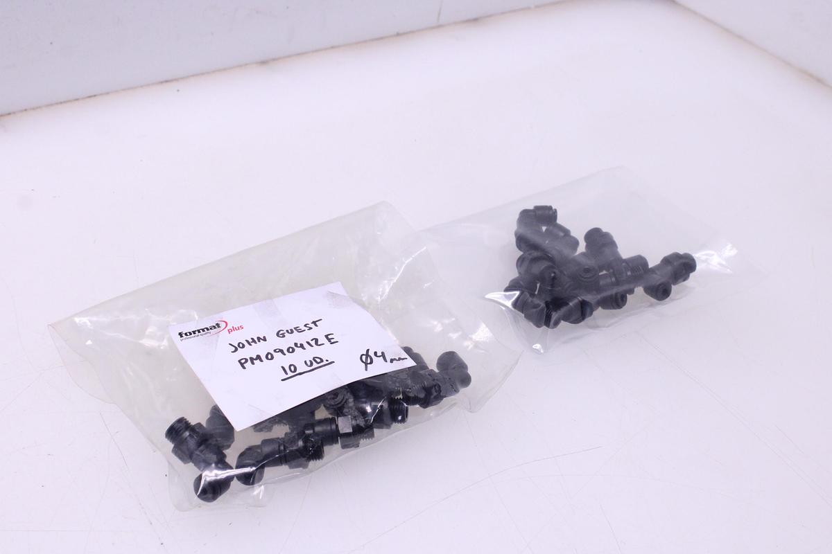 Usado Racores Codo Giratorio M4 + Rosca 1/4" - 20 Unidades John Guest PM090412E