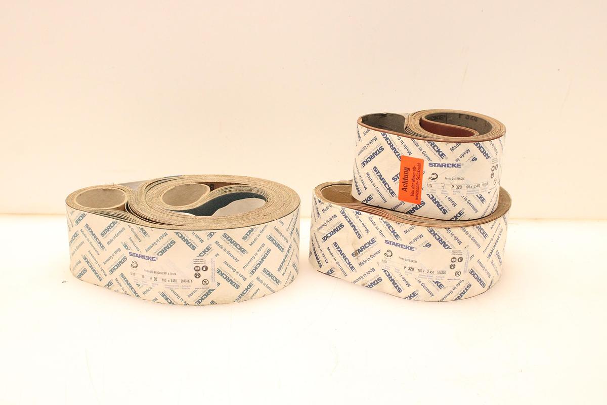 Usado Lote Bandas Abrasivas STARCKE 100x2450 mm - 3 Paquetes