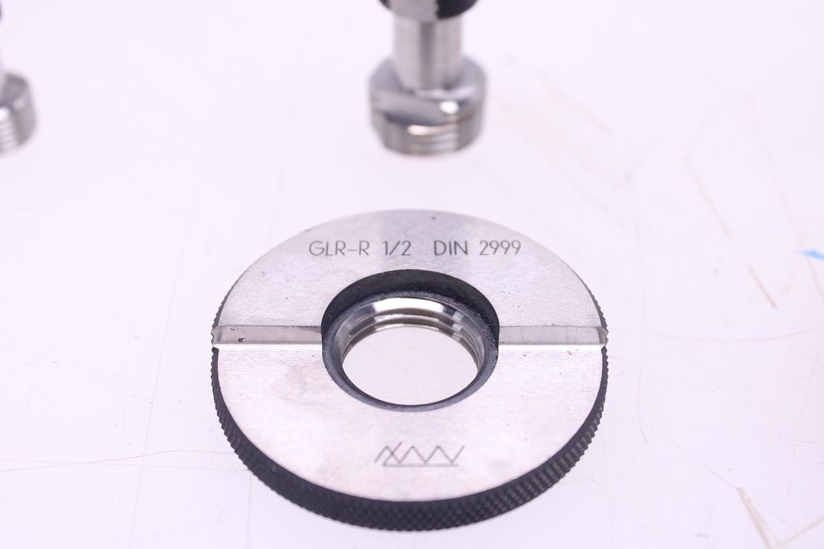 Usado Lote Calibre Anillo de Rosca + Tapón de Rosca DIN 2999