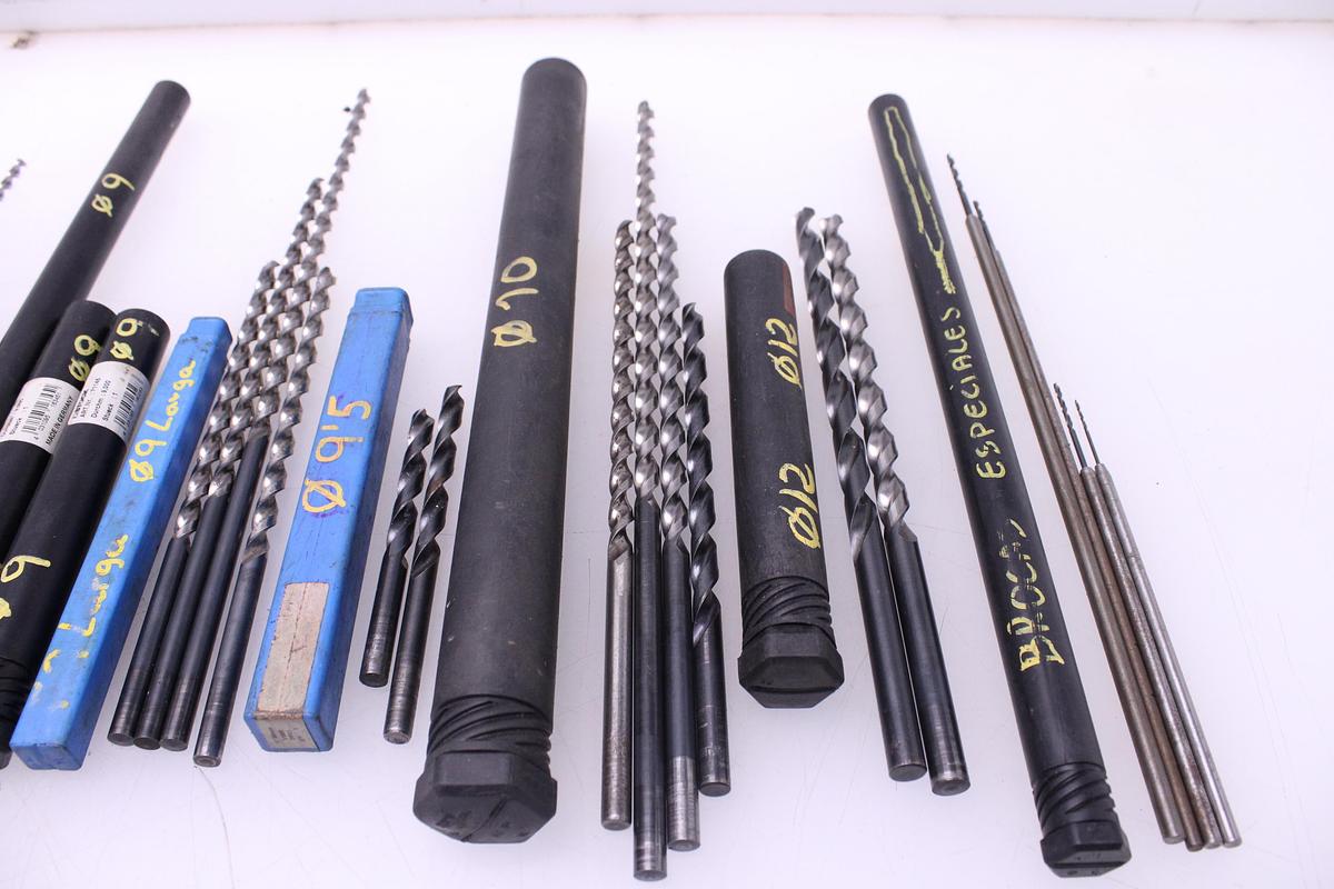 Usado Lote Brocas Largas de 1,5mm a 12mm de diámetro