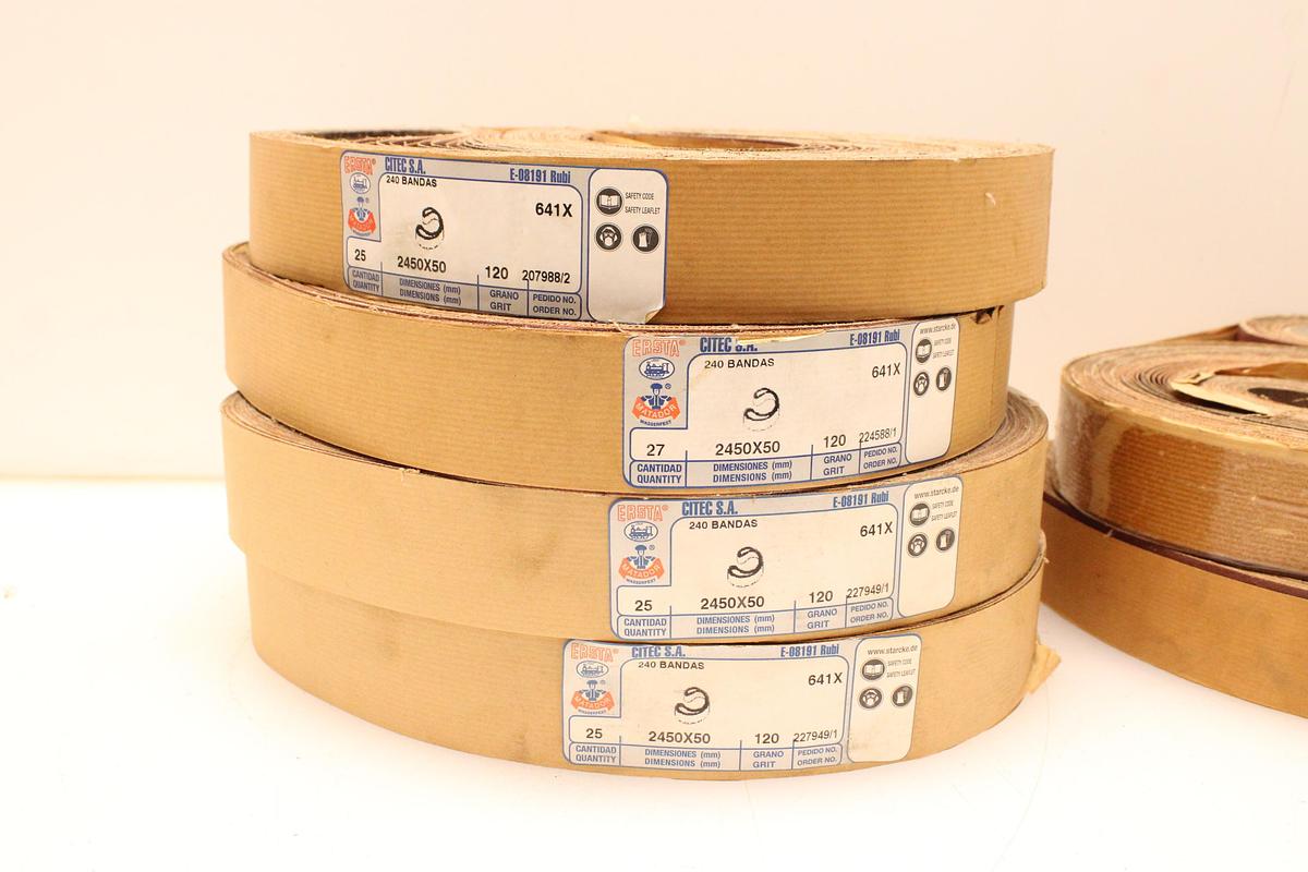 Usado Lote Bandas Abrasivas STARCKE ERSTA 2450x50 mm - 6 Paquetes