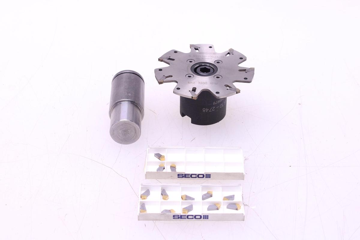 Usado Disco Fresado SECO R335.10-100-03.27-7 + Widias 150.10-3N-14