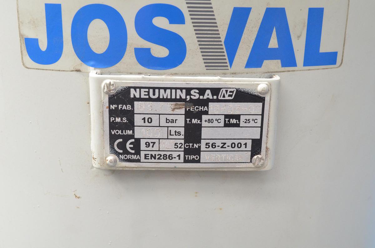 Usado Calderín Deposito aire Josval 100Ltrs. 10Bar