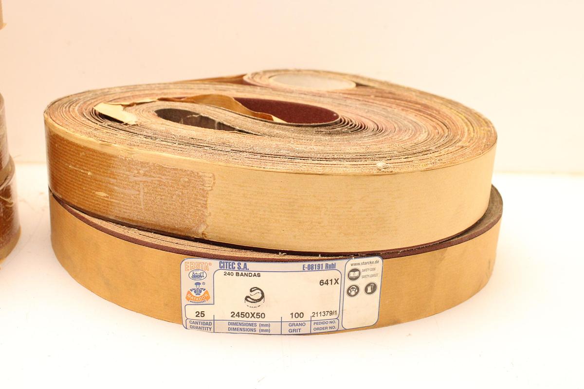 Usado Lote Bandas Abrasivas STARCKE ERSTA 2450x50 mm - 6 Paquetes