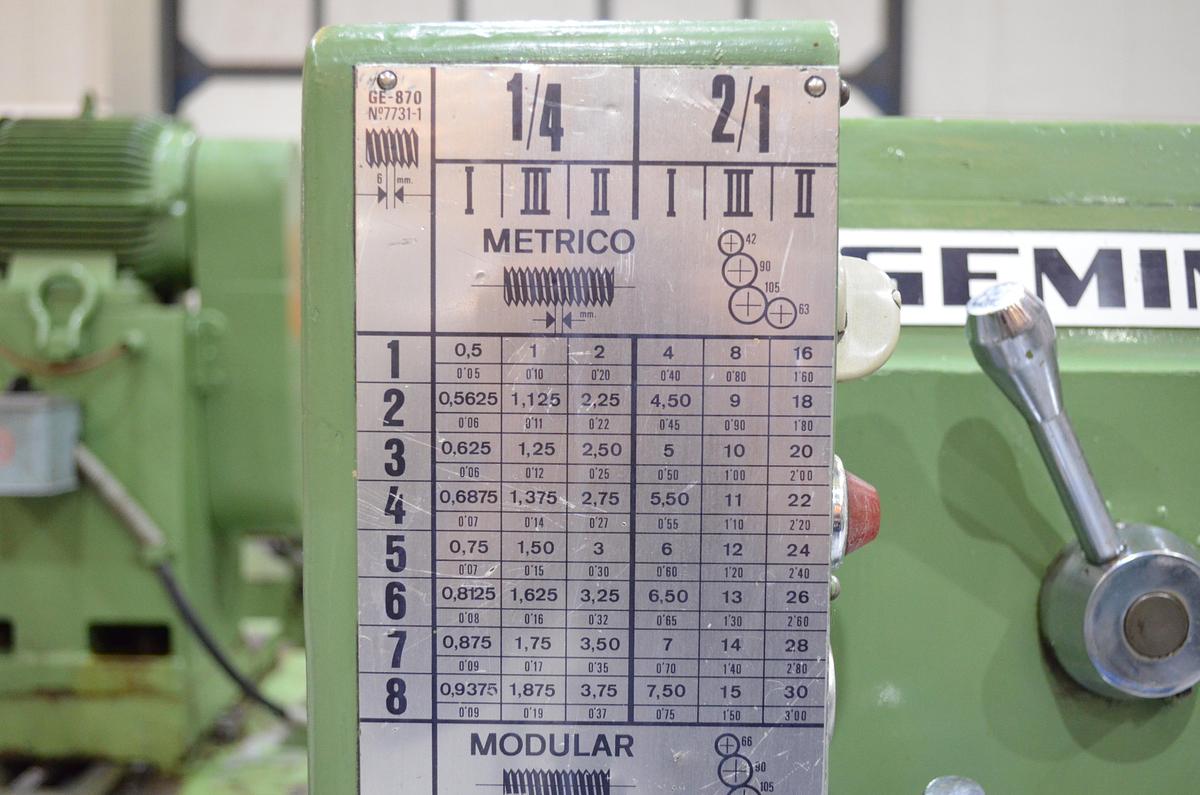 Usado Torno Geminis GE 870 4.000mm e.p