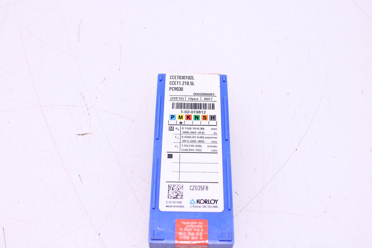 Usado Plaquitas de Widia Korloy CCET030102L