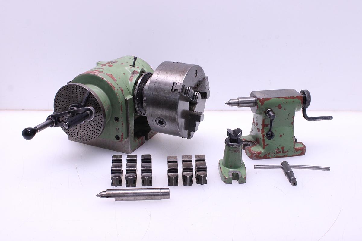 Usado Cabezal Divisor Zeatz con punto y plato 3 garras 200mm