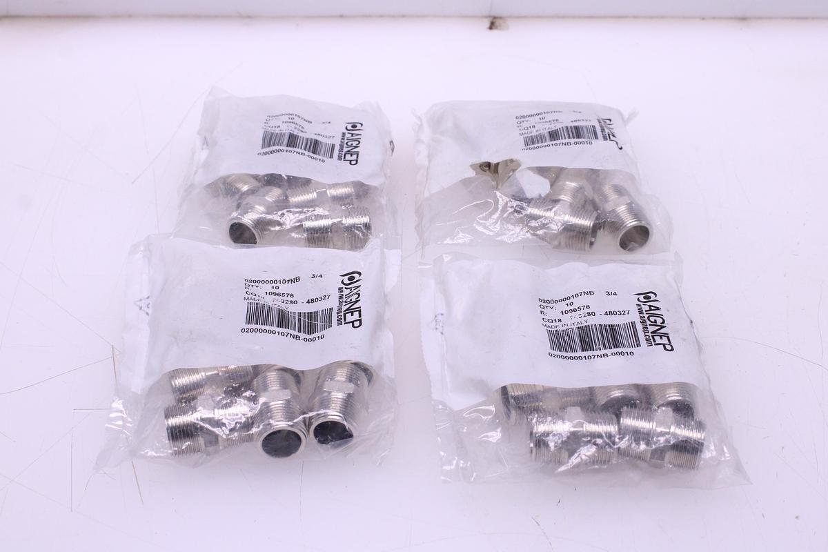 Usado Lote Racores AIGNEP Macho Conico 3/4" y 1" - 87 Unidades