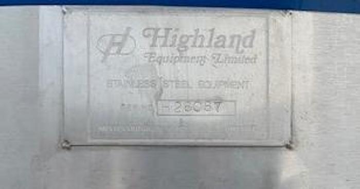 Used Highland Equipment 1,400 Gallon Stainless Steel Vertical Mixing Tank