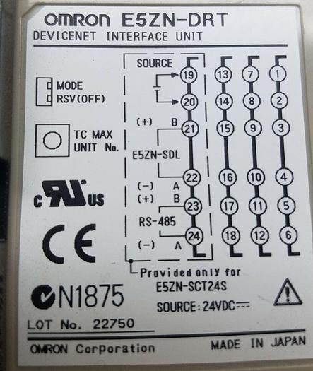 Used OMRON E5ZN-DRT DEVICENET INTERFACE UNIT