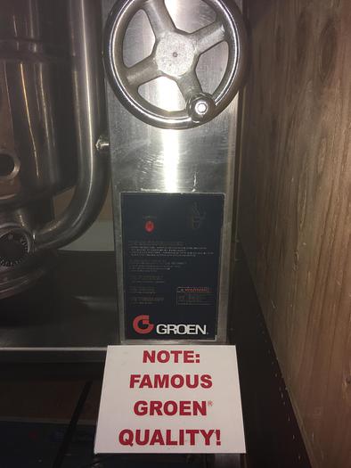 Used GROEN  TDBC-40 QT TRUNNION STEAM KETTLE, ELECTRIC 208V-3PH w/ COVER & H.D. S/S STAND (#706) TDBC-40