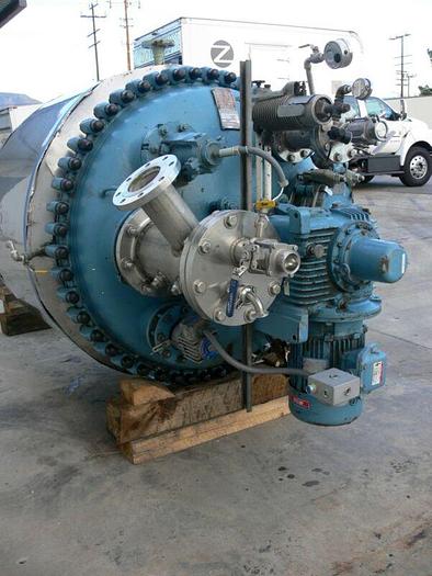 Used Pfaudler 300 Gallon Stainless Steel & Glass Lined Jacketed Reactor w/ Top Mixer