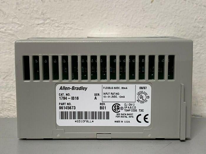 Used Allen-Bradley 1794-ASB Flex I/O Rio Adaptor w/ 1 Allen-Bradley 1794-IB16 Modules