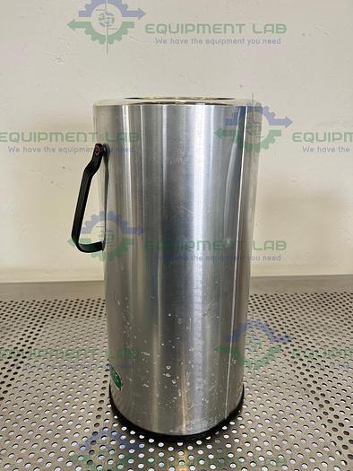 Used Chemglass  Stainless Steel Dewar Flask w/ Carrying Handle 177mm OD x 304mm Height