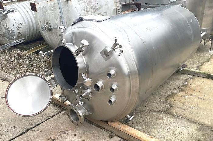 Used 500 GALLON FELDMEIER SANITARY STAINLESS STEEL REACTOR - 25 PSI/FV/100 PSI JACKET