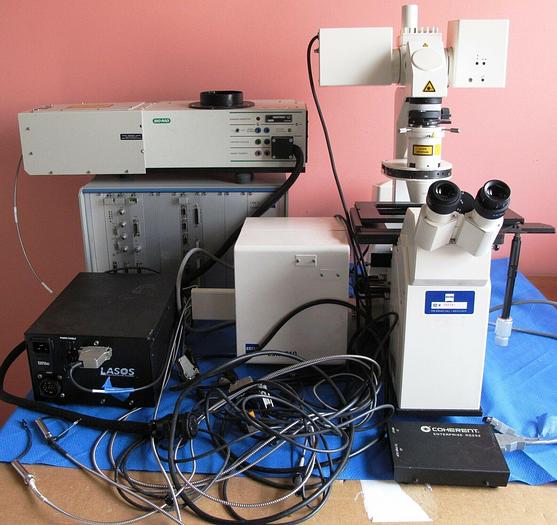 Used Zeiss Axiovert 100 M Zeiss LSM 510 Laser Scanning Confocal Microscope