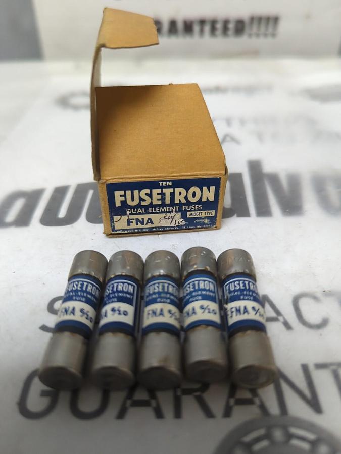 COOPER BUSSMANN,FNA-6/10,FUSETRON 6/10 AMP FUSES BOX OF 5 FUSES NOS