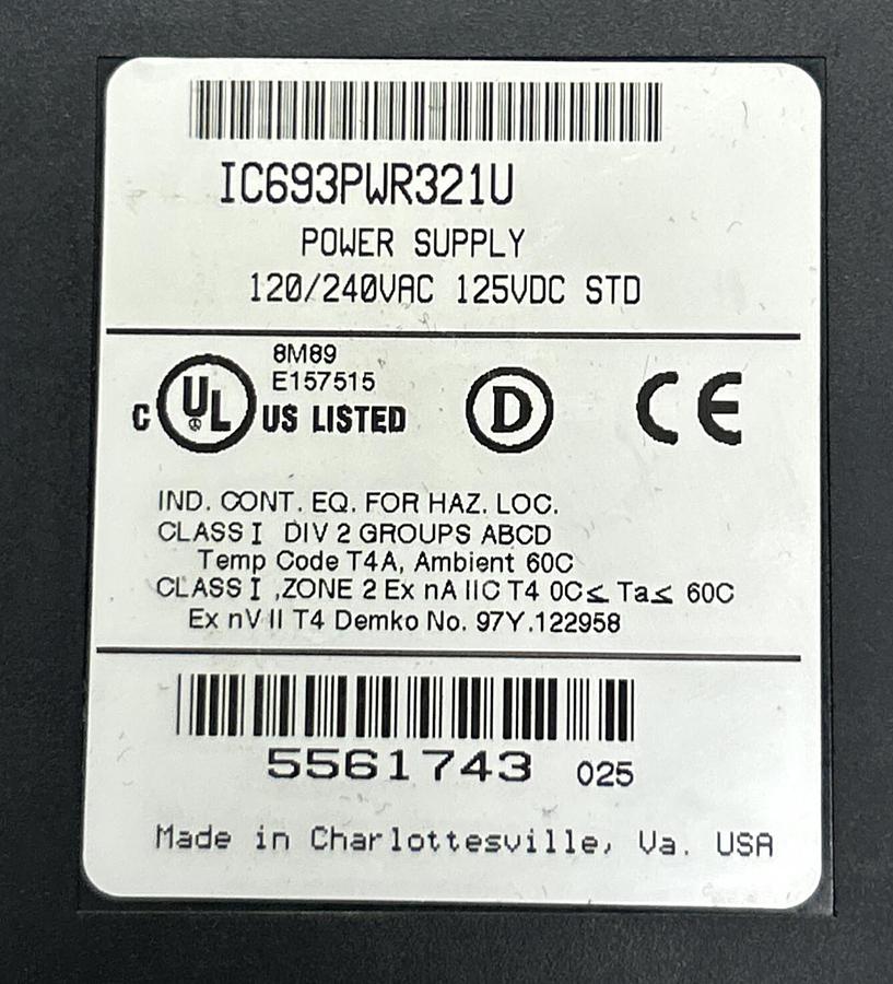 Used GE FANUC,IC693PWR321U,POWER SUPPLY