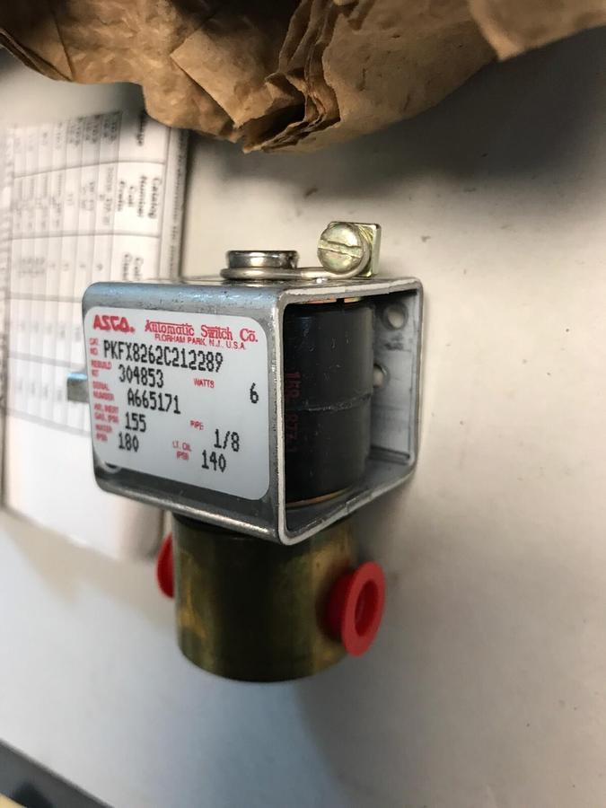Used ASCO,PKFX8262C212289,Solenoid Valve 120V 1/8 INCH