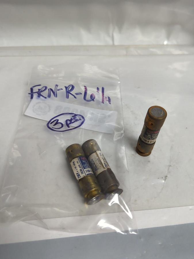 Used COOPER BUSSMANN,FRN-R-6-1/4,FUSETRON 6-1/4 AMP FUSE LOT OF 3 PRE-OWNED
