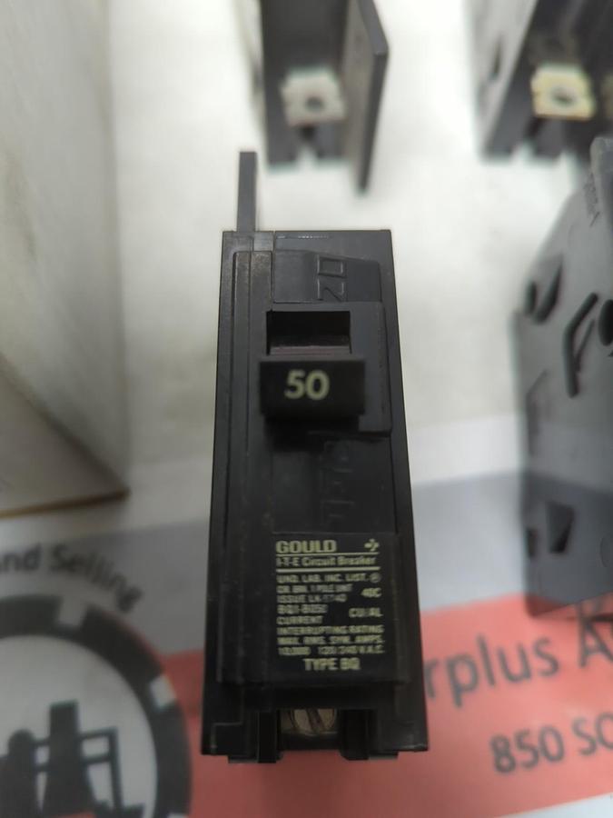Used GOULD,BQ1B050,CIRUIT BREAKER 1-POLE 50 AMP LOT OF 6 PRE-OWNED