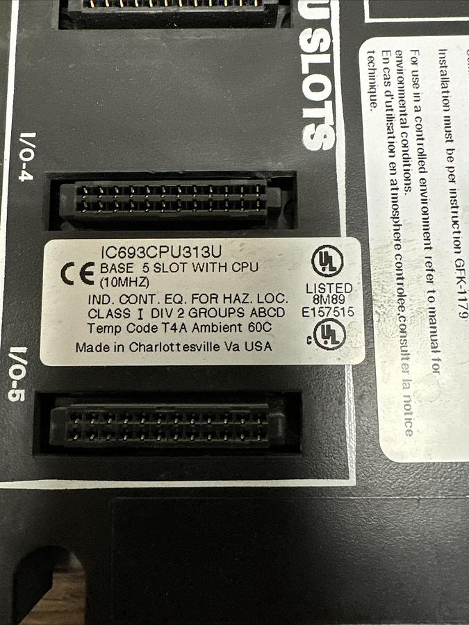 Used GE Fanuc,IC693CPU313U,Base 5 Slot With CPU