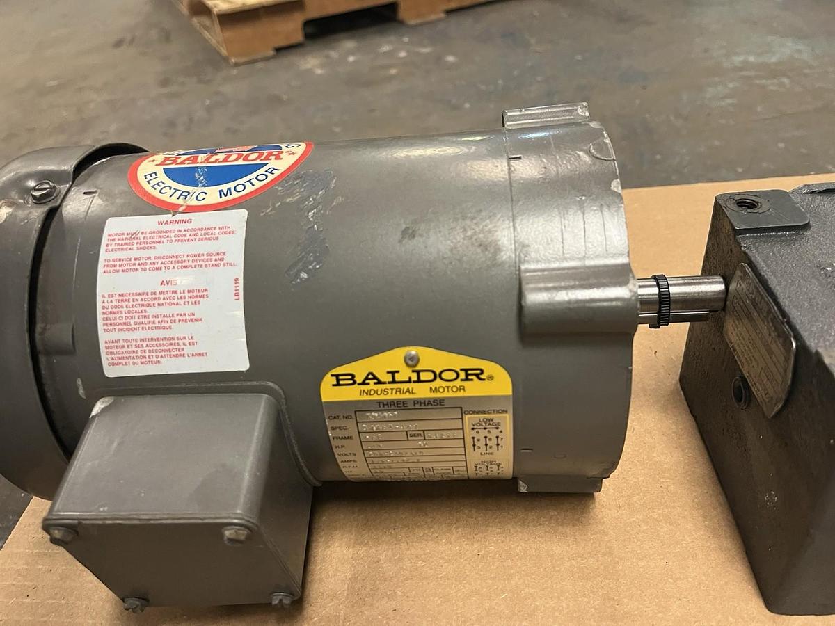 Used BALDOR,KM3457,ELECTRIC MOTOR 1/3HP 3450RPM 56C 3PH