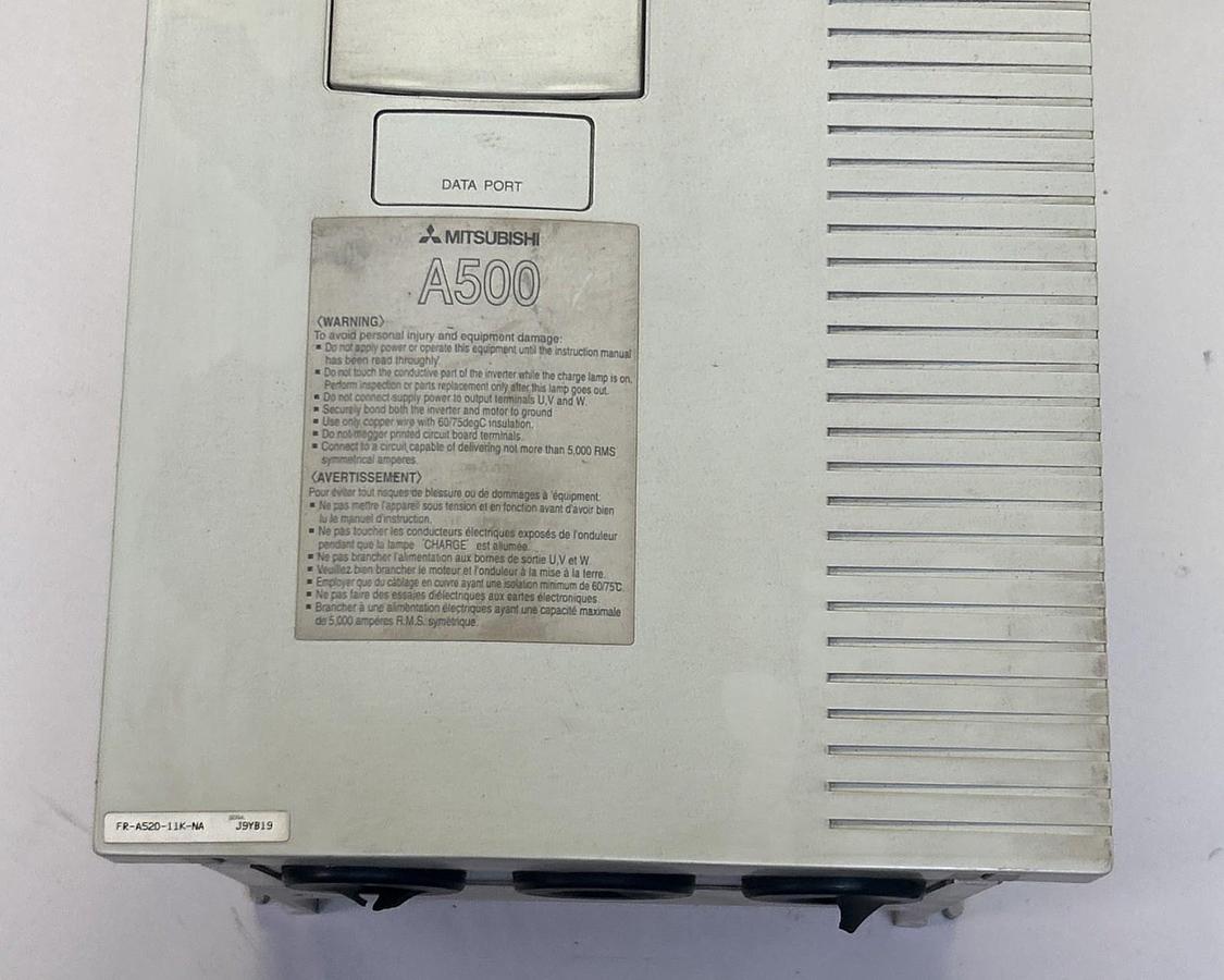Used MITSUBISHI,FR-A520-11K-NA,TRANSISTORIZED INVERTER AC DRIVE