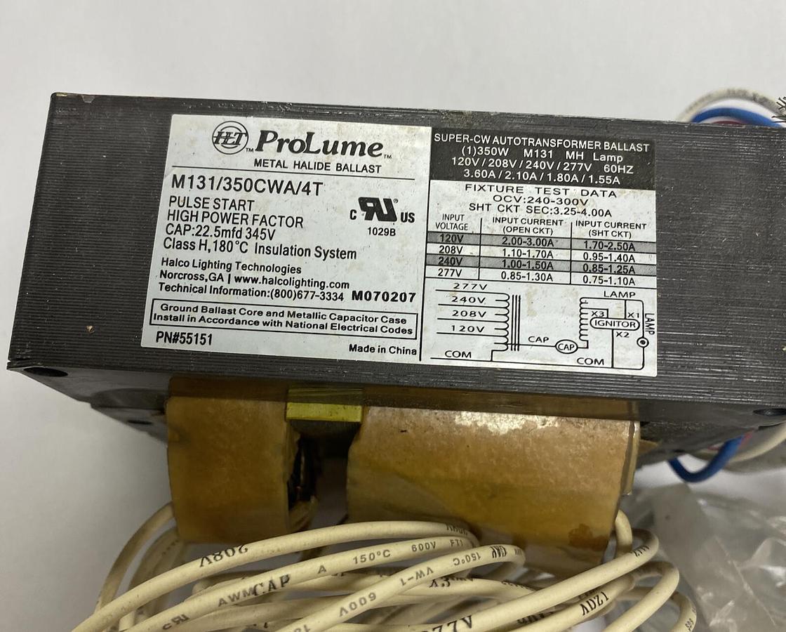 Prolume,M131/350CWA/4T/K,Metal Halide Ballast Kit NOS