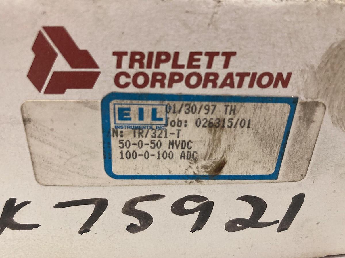 Triplett,TR/321-T,Panel Meter Model 50-0-50 MVDC 100-0-100 ADC