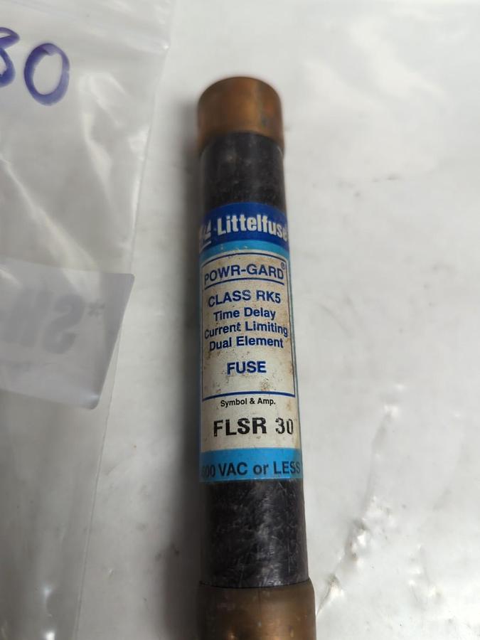 Used LITTELFUSE,FLSR-30,POWR-GARD FUSE 30 AMP LOT OF 2 PRE-OWNED