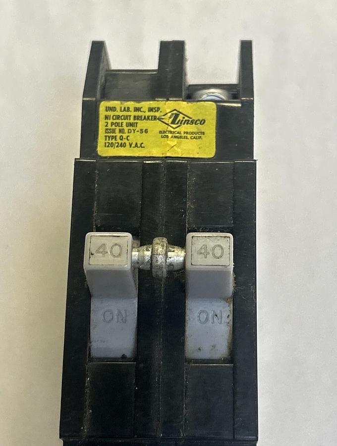 Used ZINSCO,QC240,CIRCUIT BREAKER 40A 120/240V 2P