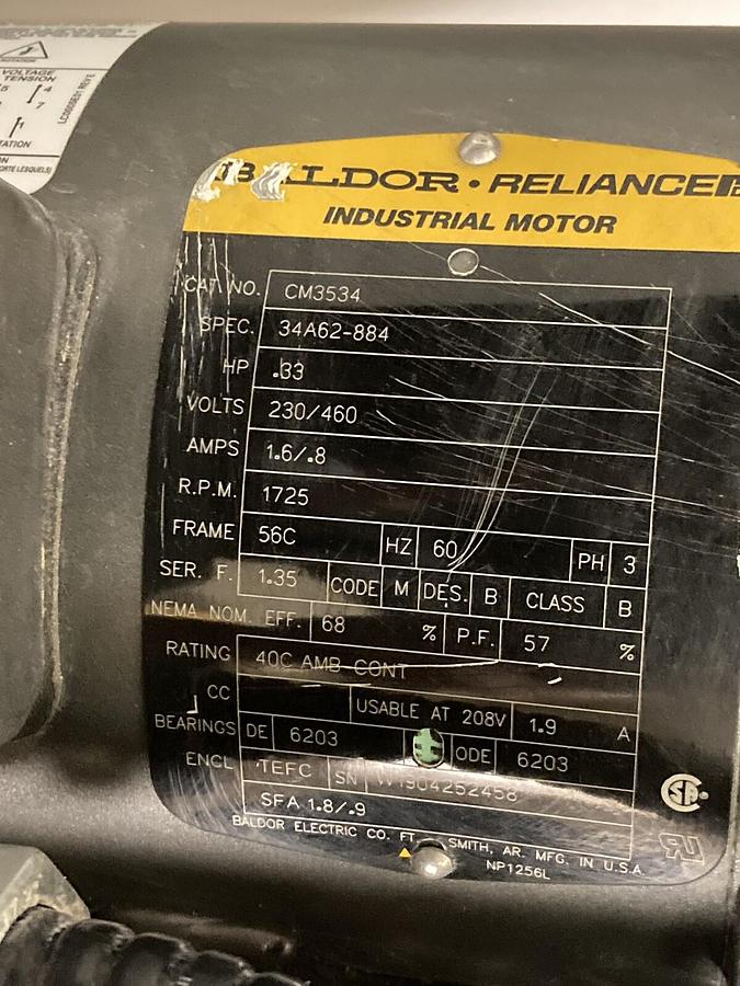 Used Nettco,NSPG-100,3ph Mixer 0.33Hp Converted 110V 1ph by Genesis Hybrid Control