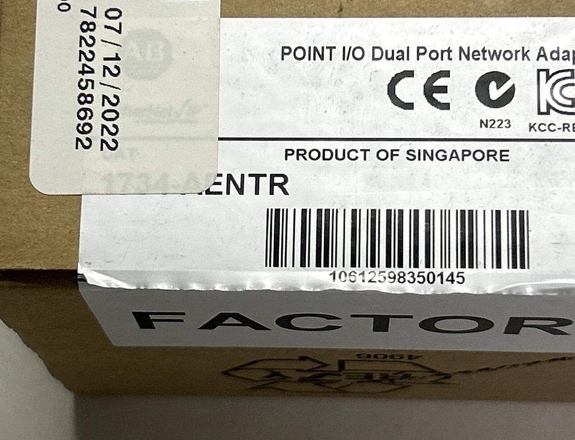 Used ALLEN BRADLEY,1734-AENTR,SER B POINT I/O DUAL PORT NETWORK ADAPTOR NEW