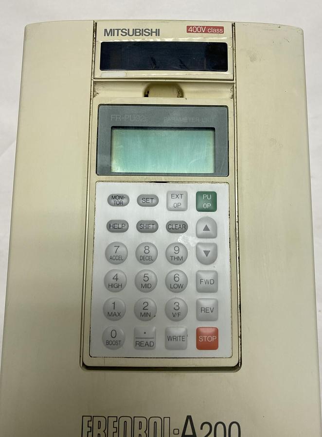 Used Mitsubishi,FR-A240E-0.75K-UL FREQROL-A200,Inverter 1.5HP 380-460V Parameter Unit