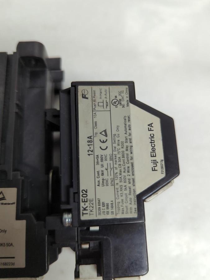 Used FUJI,SC-E04/G,MAGNETIC CONTACTOR WITH TK-E0Z OVERLOAD RELAY PRE-OWNED