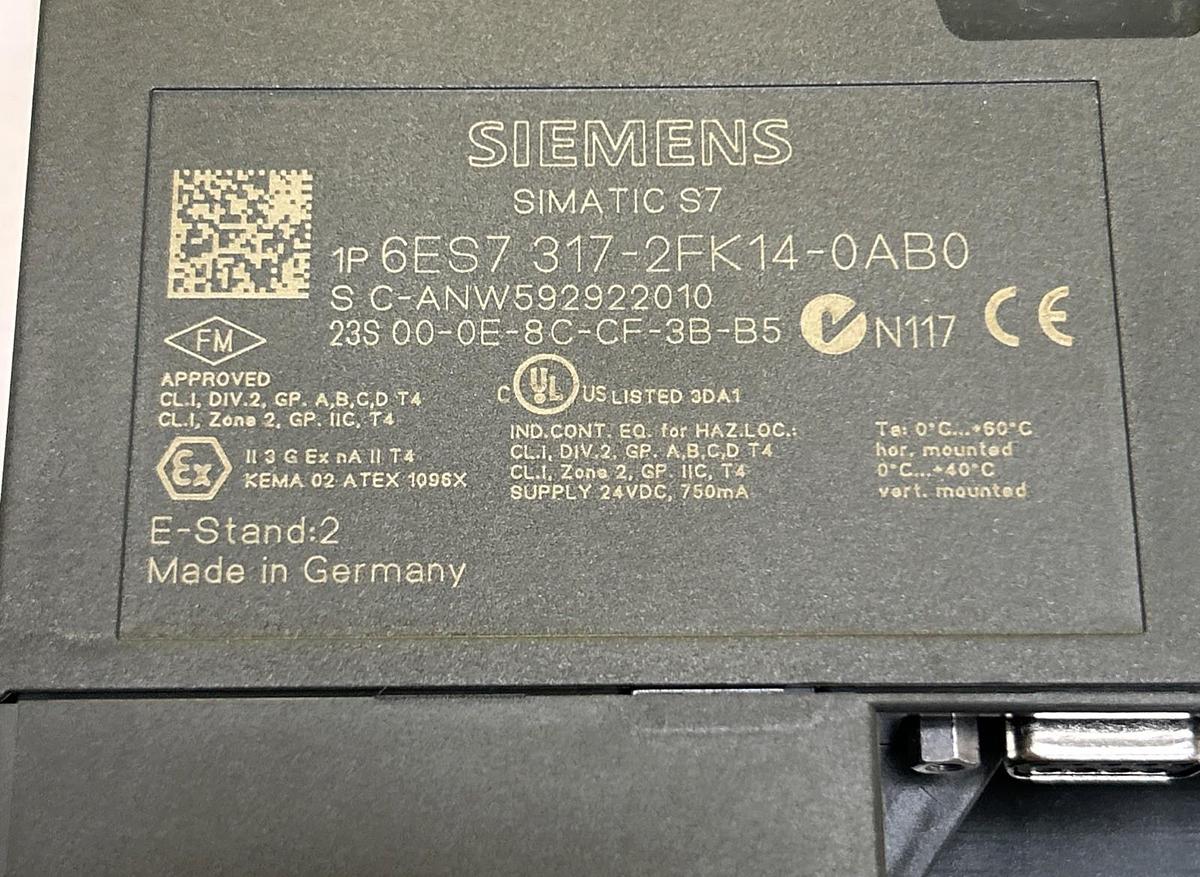 Used SIEMENS,6ES7317-2FK14-0AB0,SIMATIC S7 CENTRAL PROCESSING UNIT